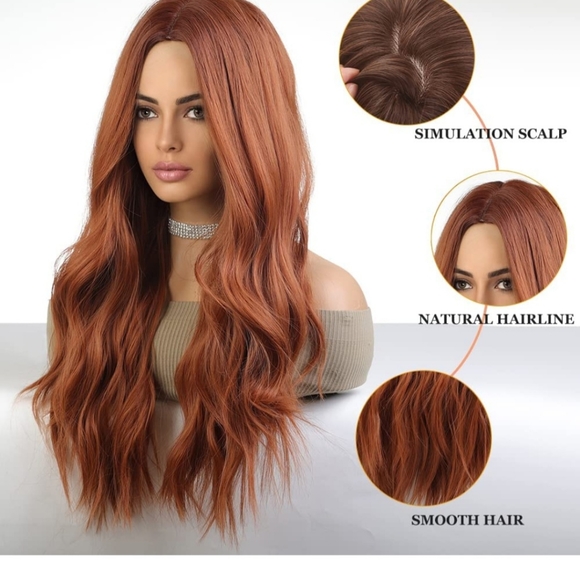 24" New Auburn Synthetic Long wavy Wig - Picture 2 of 4